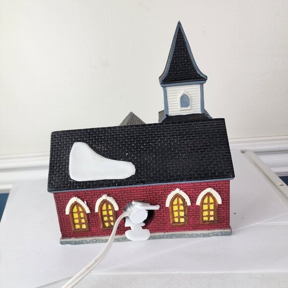 Lemax 1997 Village Collection Lighted Porcelain Church Plymouth Corners - Picture 3 of 7